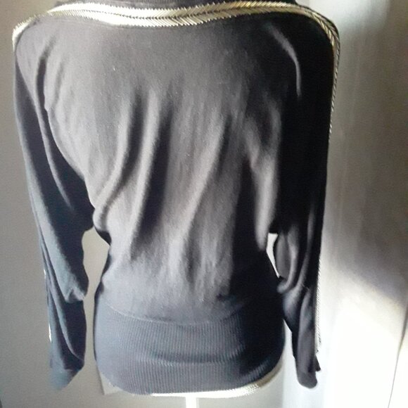 Boston Proper batwing cold shoulder dark black sweater size S - Picture 8 of 14